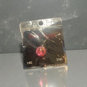 Body Rage Pink synthetic Gem Stone 14G and 316L